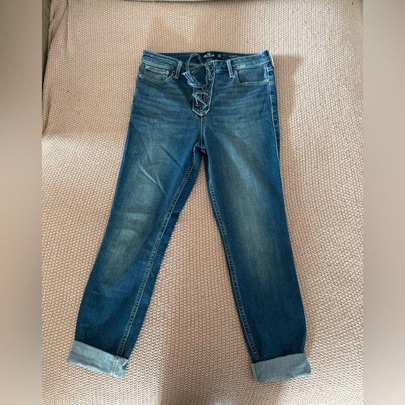 Hollister Denim - Hollister High Rise Crop Skinny Jeans Women's 5R Blue Denim Casual